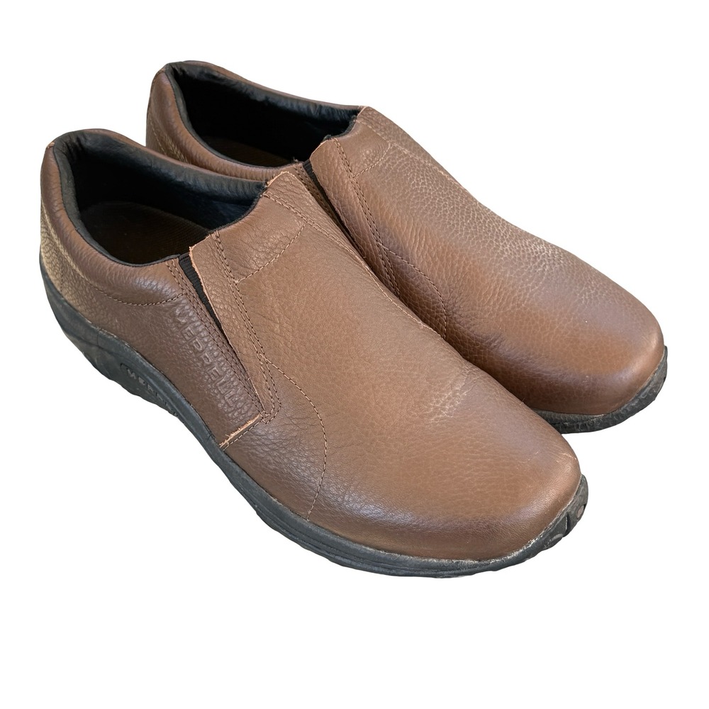 Merrell Jungle Moc Mahogany Brown Leather Slip On Shoes Mens 11.5 J63883